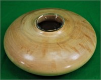Felt Bottom 4" Bulb Wood Vase w/Votive Holder