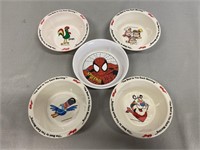 4 Kelloggs & Spider-Man Plastic Bowls
