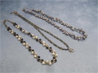 Three S.S. Genuine Pearl Necklaces