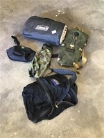 Twin blow up mattress , backpacks