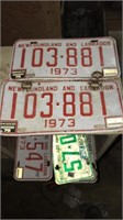 2 1973 Newfoundland And Labrador plates