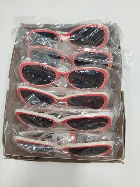 12 Pairs Red Vision Childrens Sun Glasses