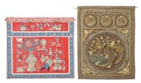 (2) BURMESE & CHINESE EMBROIDERED TAPESTRIES