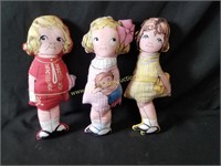 Misc Vintage Dolls Lot 5 - Fabric Stuffed Dolls