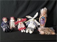 Misc Vintage Dolls Lot 3 - Plastic & Rag Dolls