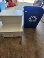 Foot Stool & Recycling Can