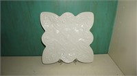 White milk glass plate