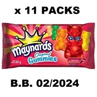 11 x 60g MAYNARDS ORIGINAL GUMMIES - B.B. 02/2024
