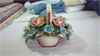 CERAMIC CAPODIMONTE FLORAL CENTERPIECE