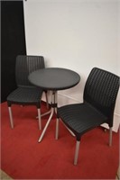 BLACK BISTRO TABLE & 2 CHAIRS