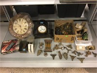 Vintage and antique clock parts, metal add ons.