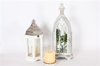 Decorative Lanterns, Candle w/ Wooden Holder