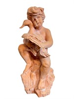 Terracotta Cherub Garden Statue