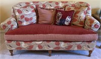 Sofa w/bird pattern and corduroy cushion