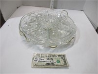 Nice glass Lazy Susan relish tray