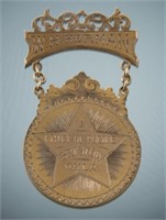 Gold Suspension Badge, engraved W.H. Herman