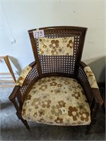 Cane and Padded Side Chair