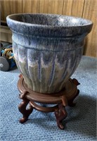 Ceramic Planter w/ Plant Stand #1
