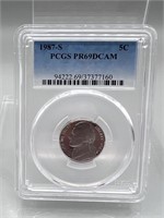 1987-S PCGS PR69DCAM Jefferson Nickel
