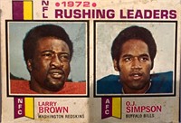 1973 Topps #1 OJ Simpson Larry Brown LDR Card