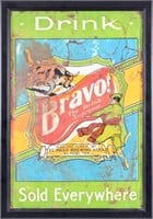 El Paso Brewing "Bravo" Embossed Tin Litho Sign