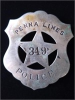 GENUINE PENNSYLVANIA RAILROAD POLICE BADGE