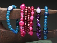 Glass & Pearl Bracelets (6)