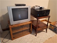 TV, TV Stand, DVD Players, End Table