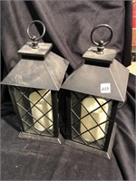 Pair of battery operated candle lanterns