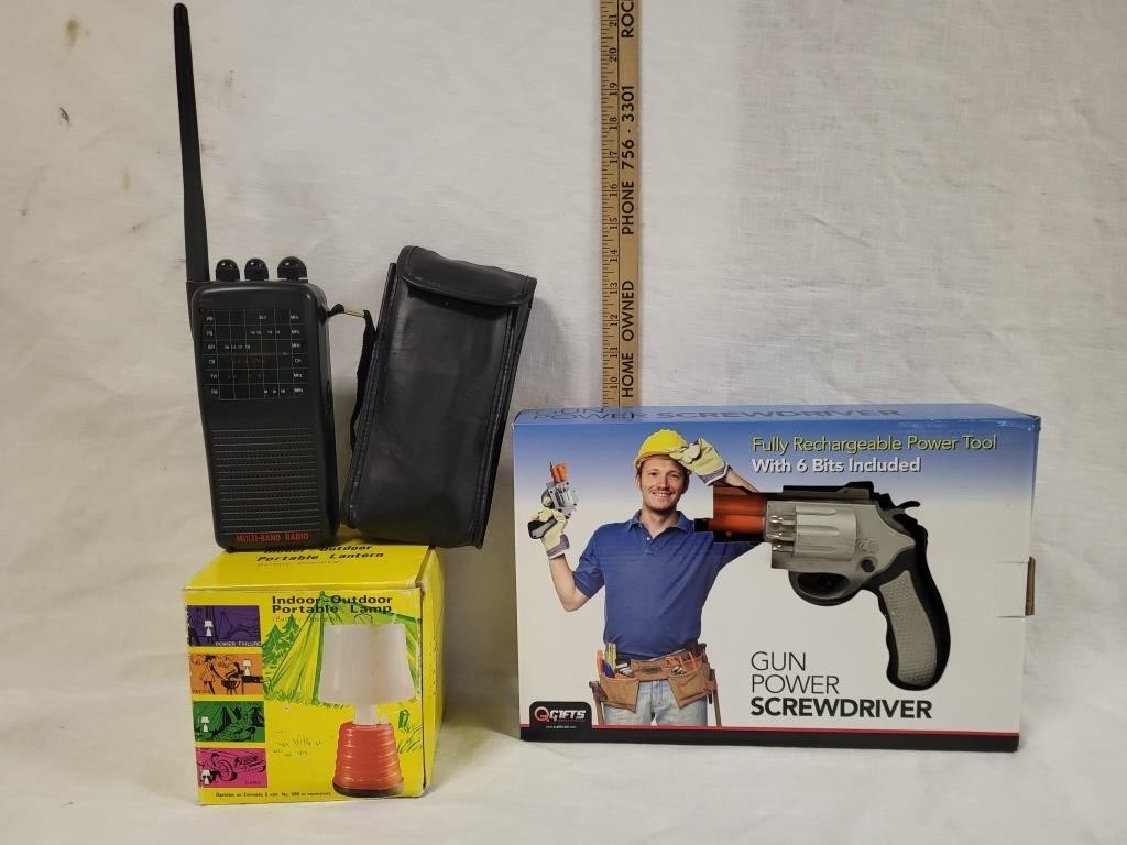 Gun Screwdriver, Multi-Band Radio, Lamp