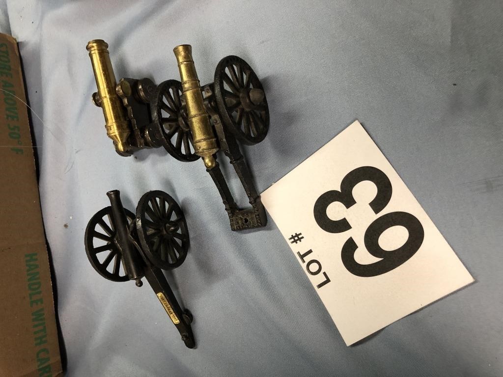 3 Small Metal Cannons