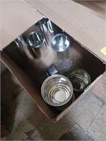 BOX OF GAL. PAINT CANS & LIDS