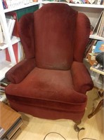 (2) Vintage Red Wing Backed Chairs
