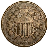 1871 Two Cent Piece NICELY CIRCULATED