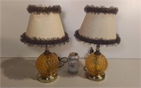 Retro Amber Glass Lamps