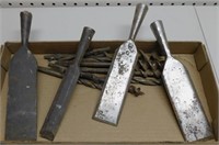 Group of Chisel Heads & Drill Bits