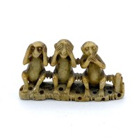 VTG. Monkey Hear/See/Speak No Evil Soapstone