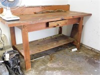 Work Table Wood with Drawer Approx.38"x71"x27"