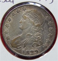 1829 Bust Silver Half Dollar (9/7)