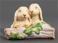 Herend "Bunny Love" Porcelain Sculpture