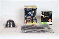 Foot Warmer, Night Hawk Light, & Security Camera