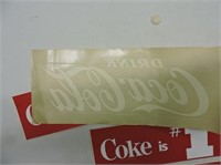 6 Coca-Cola Decals, 26" x 7"