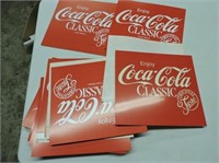8 Coca-Cola Plastic Stick On Decals, 7.5" x 6.75"