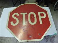 Nice Early Porcelain Stop Sign, 24" x 24"