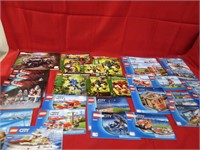 Lego building toy booklets.