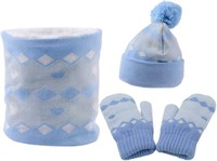 Kids Hat Scarf Gloves Set - Winter Warm 2-6 Yr