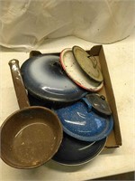 Old porcelain lids and a pot