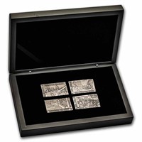 2023 4 Oz Ag Boston Tea Party 4-coin Antique Set