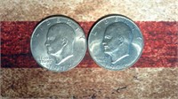 2 x 1972 D Ike Dollars