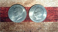 2 x 1972 Ike Dollars